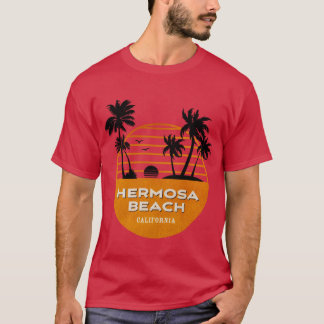 T-shirt Plage Hermosa Californie Été Vintage Surfeur Vacan
