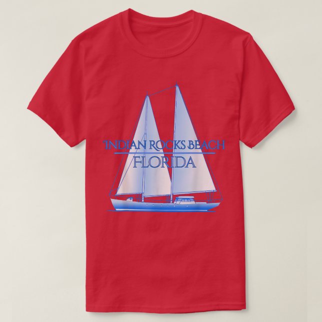 T-shirt Plage Indian Rocks Floride Maritime Voile Nautical (Design devant)
