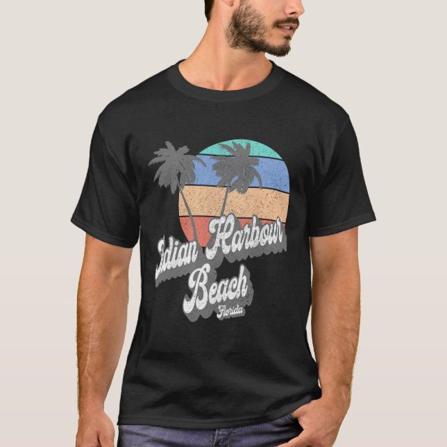 T-shirt Plage indienne rétro Harbour Beach Floride Fl Vint (Devant)