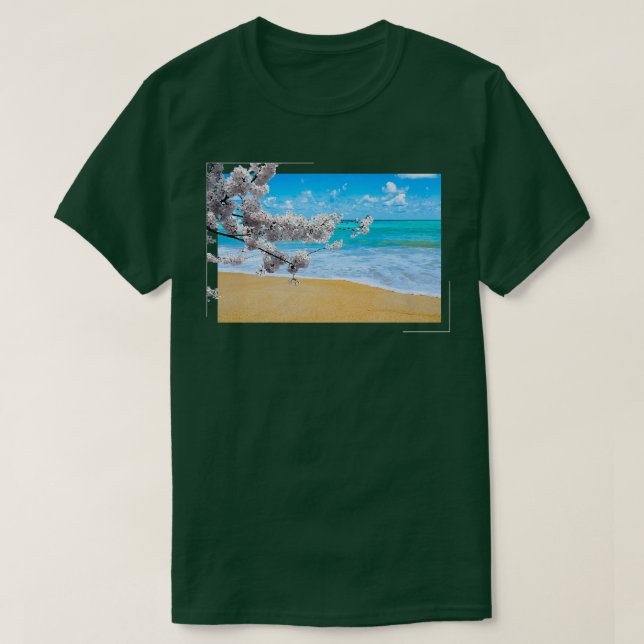 T-shirt Plage japonaise de Sakura Cherry Blossom Tree (Design devant)