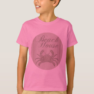 T-shirt Plage Maison Crabe Plage Côte Vintage côtière