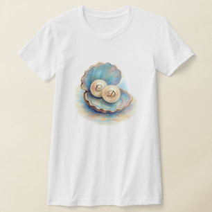 T-shirt Plage Mariage Pearls Shell Elégant thème Océan