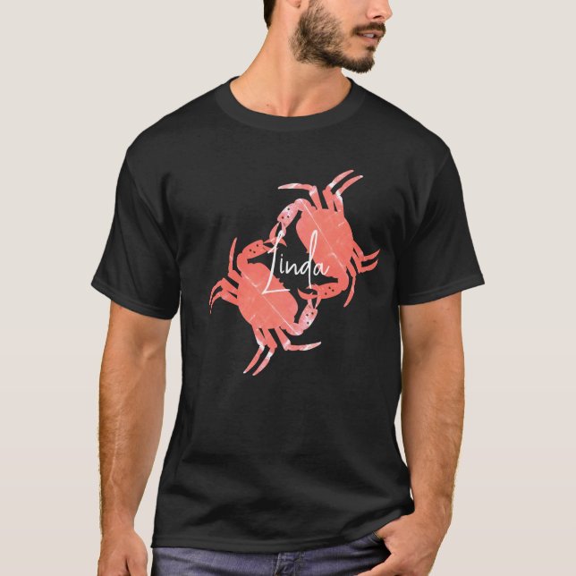 T-shirt Plage Océanique Créature de Mer Crabe  (Devant)