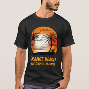 T-shirt Plage Orange Golfe Shores Alabama Coucher de solei