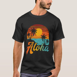 T-shirt Plage Palm Trees Aloha Hawaii Vacances en famille