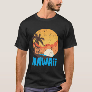 T-shirt Plage Palmée Hawaïenne Hawaï