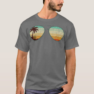 T-shirt Plage Palmiers exotiques Lunettes de soleil rétros