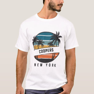 T-shirt Plage rétro de Coopers à New York Surfboard Surf _