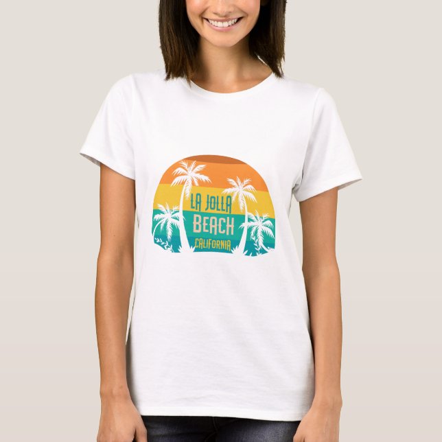 T-shirt Plage rétro de La Jolla (Devant)