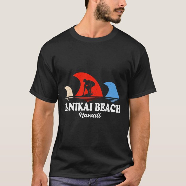 T-shirt Plage rétro de Lanikai à Hawaii pour le surf  (Devant)