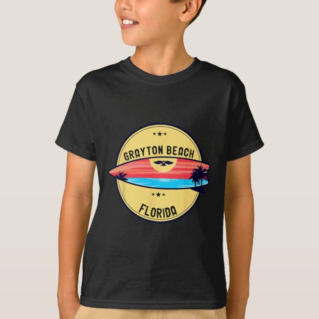 T-shirt Plage rétro Grayton Beach Floride Surf  (Devant)