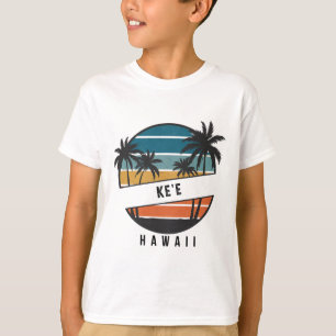 T-shirt Plage rétro Ke'e Hawaii planche de surf Surfing