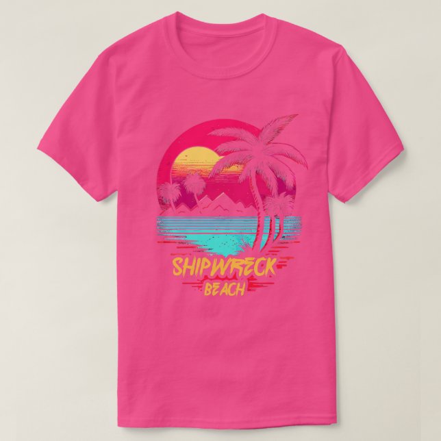 T-shirt Plage Retrowave Beach Shipwreck Beach (Design devant)