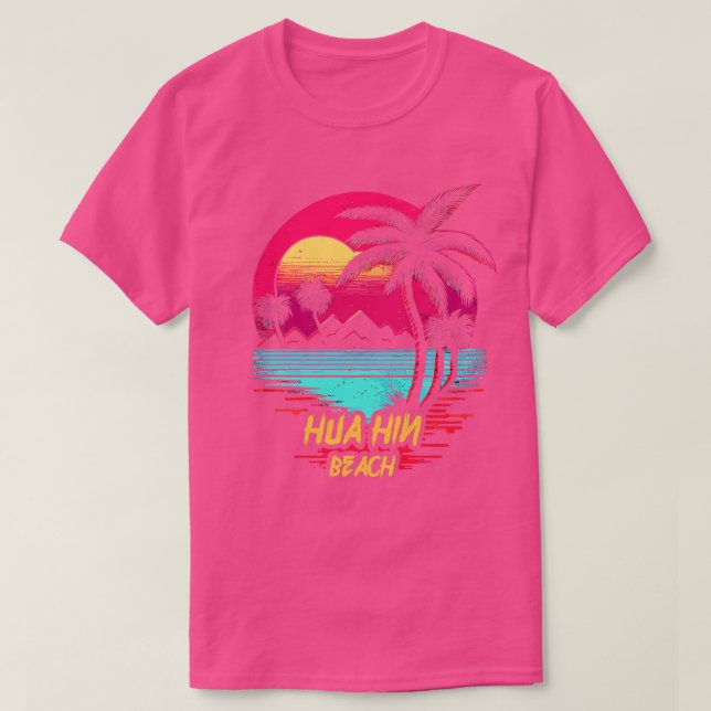 T-shirt Plage Retrowave Hua Hin Beach (Design devant)
