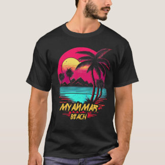 T-shirt Plage Retrowave Myanmar Beach