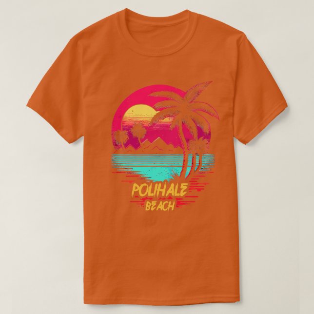 T-shirt Plage Retrowave Polihale Beach (Design devant)