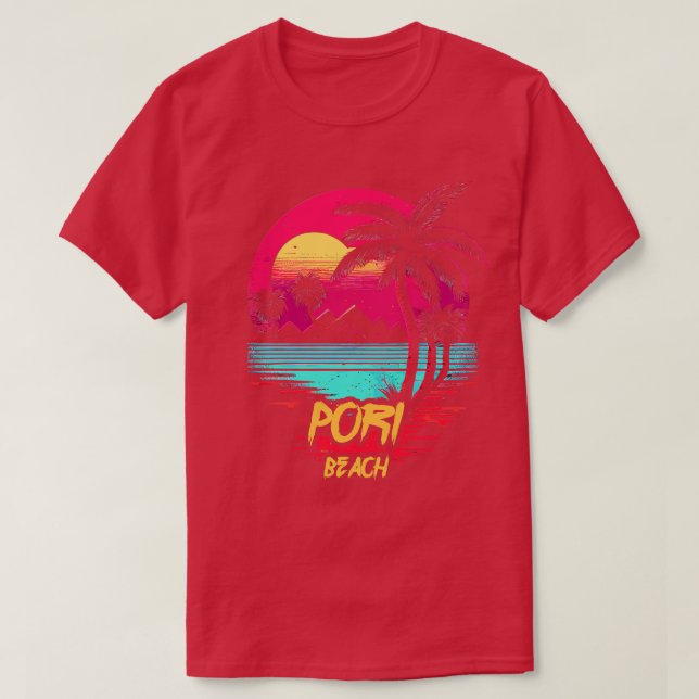 T-shirt Plage Retrowave Pori Beach (Design devant)