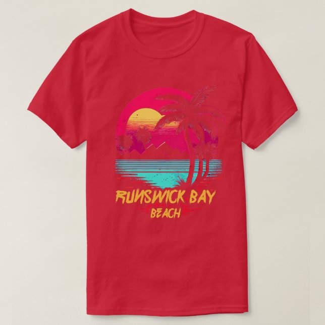 T-shirt Plage Retrowave RunBrunswick Bay Beach (Design devant)