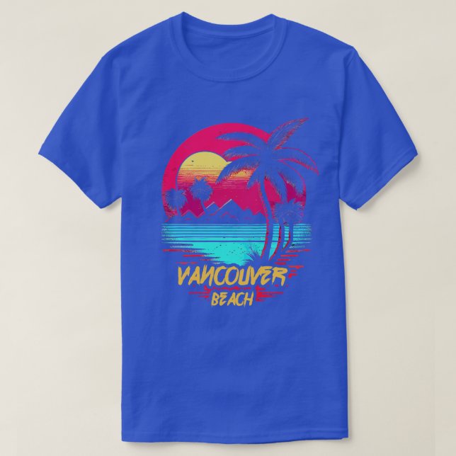 T-shirt Plage Retrowave Vancouver Island Beach (Design devant)