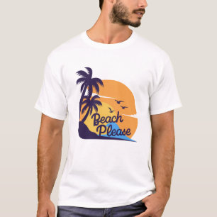 T-shirt Plage S'Il Vous Plaît Coucher De Soleil Palmiers A