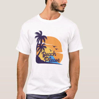 T-shirt Plage S'Il Vous Plaît Coucher De Soleil Palmiers A