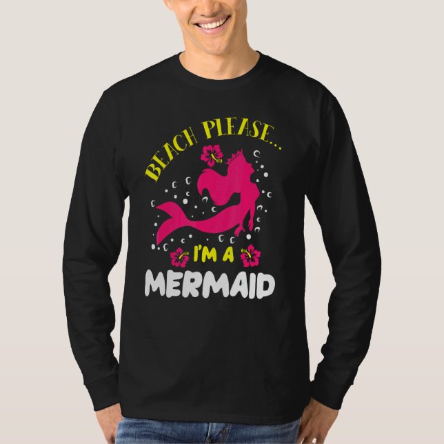 T-shirt Plage S'Il Vous Plaît J'Ai Une Sirène Ocean Fish T (Devant)
