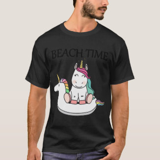 T-shirt Plage soleil été licorne piscine