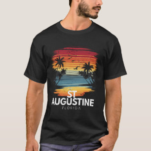T-shirt Plage St Augustine Floride Surfboard Surf Vintage