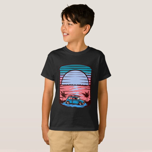 T-shirt Plage Sunset (Devant entier)