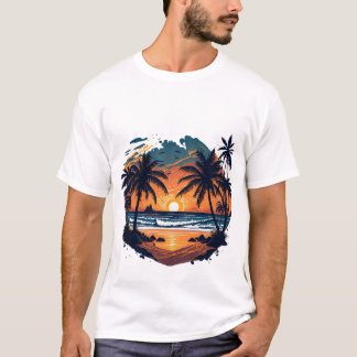T-shirt Plage Sunset Hawaii