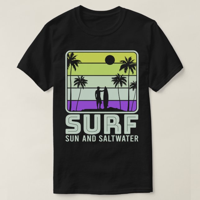 T-shirt Plage Surf Kitesurf Wakeboard Surfer 4 (Design devant)