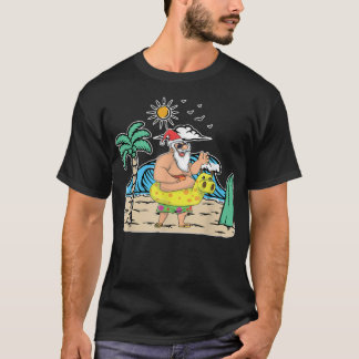 T-shirt Plage Tropical Funny Père Noël Noël Été Noël I