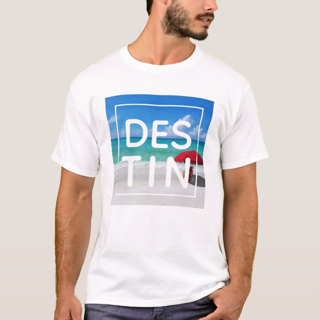 T-shirt Plage Tropicale de Destin Floride Typographie Mode (Devant)