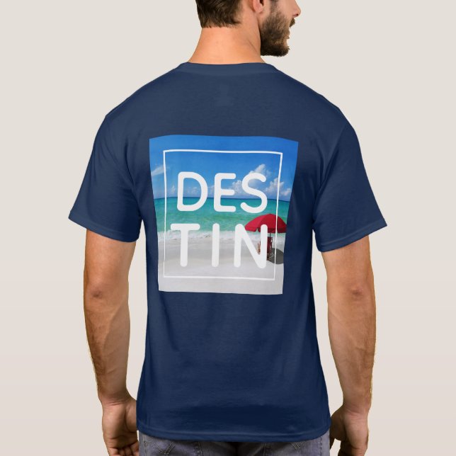 T-shirt Plage Tropicale de Destin Floride Typographie Mode (Dos)