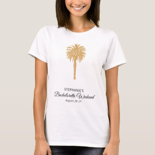 T-shirt Plage Tropicale Gold Palm Destination Bachelorette