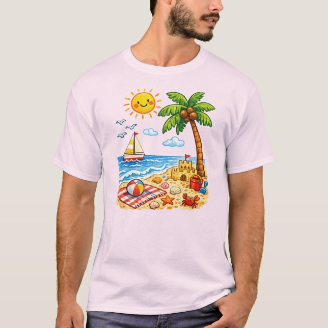 T-shirt Plage tropicale mignonne de vacances d'été de dess (Devant)