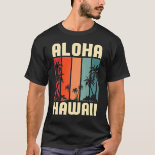 T-shirt Plage tropicale Palmiers d'été hawaïens Aloha Ha