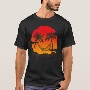 T-shirt Plage tropicale Retro Vintage Sunset Coco Palm Tre