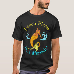 T-shirt Plage une sirène drôle sirènes noires femmes fille