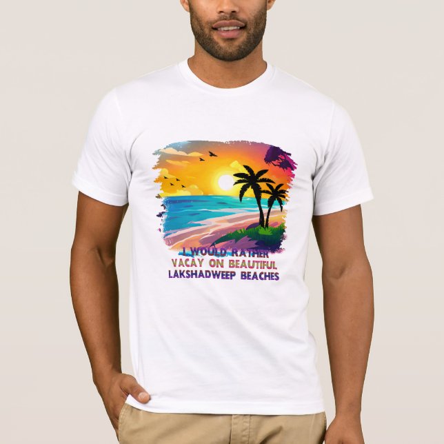 T-shirt Plage vacances Tee, Lakshadweep Indian Beach (Devant)