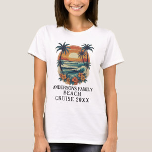 T-shirt Plage Vacances Tropical Palm Tree Famille Réunion