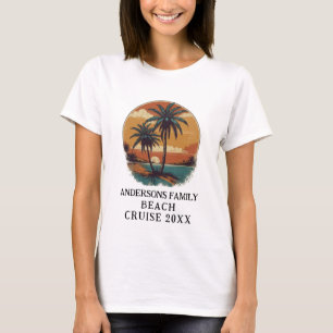 T-shirt Plage Vacances Tropical Palm Tree Famille Réunion