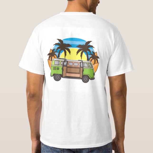 T-shirt Plage Van et Palm Tree Design (Dos)