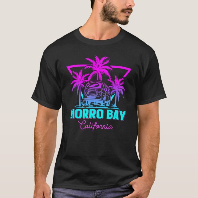 T-shirt Plage Vaporwave Vacances Souvenir Morro Bay (Devant)