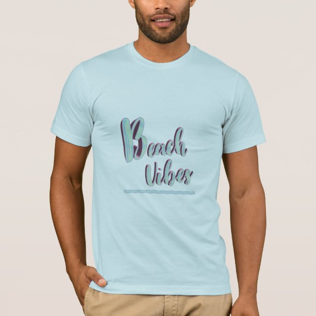 T-shirt Plage Vibes Amusant Été Graphisme Cool Blue T-Shir (Devant)