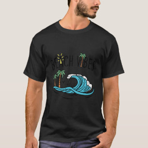 T-shirt Plage Vibes Vague Océanique Et Palmiers