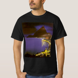 T-shirt Plage vintage à Nuit à Rio de Janeiro, Brésil