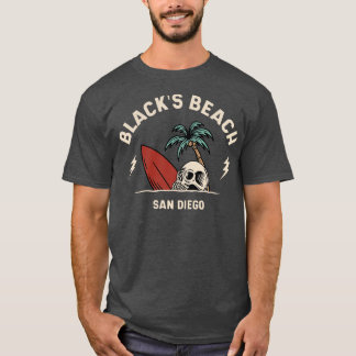 T-shirt Plage vintage Surf Noirs San Diego