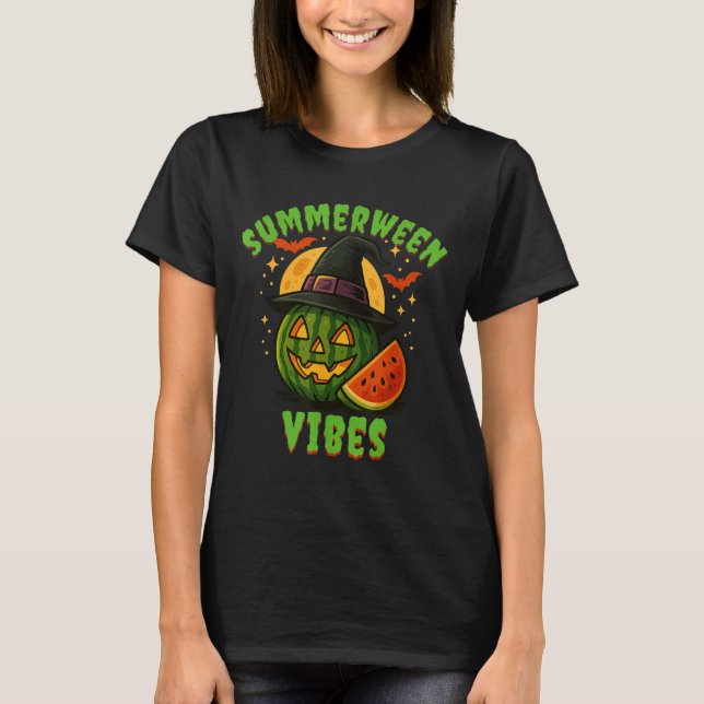 T-shirt Plage Watermelon Summerween Vibes Witween (Devant)