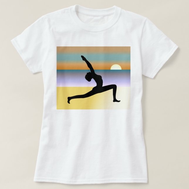 T-shirt Plage Yoga 3/4 Sleeve Raglan Dames Top (Design devant)